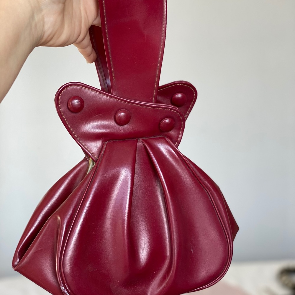 Vintage red wrist purse